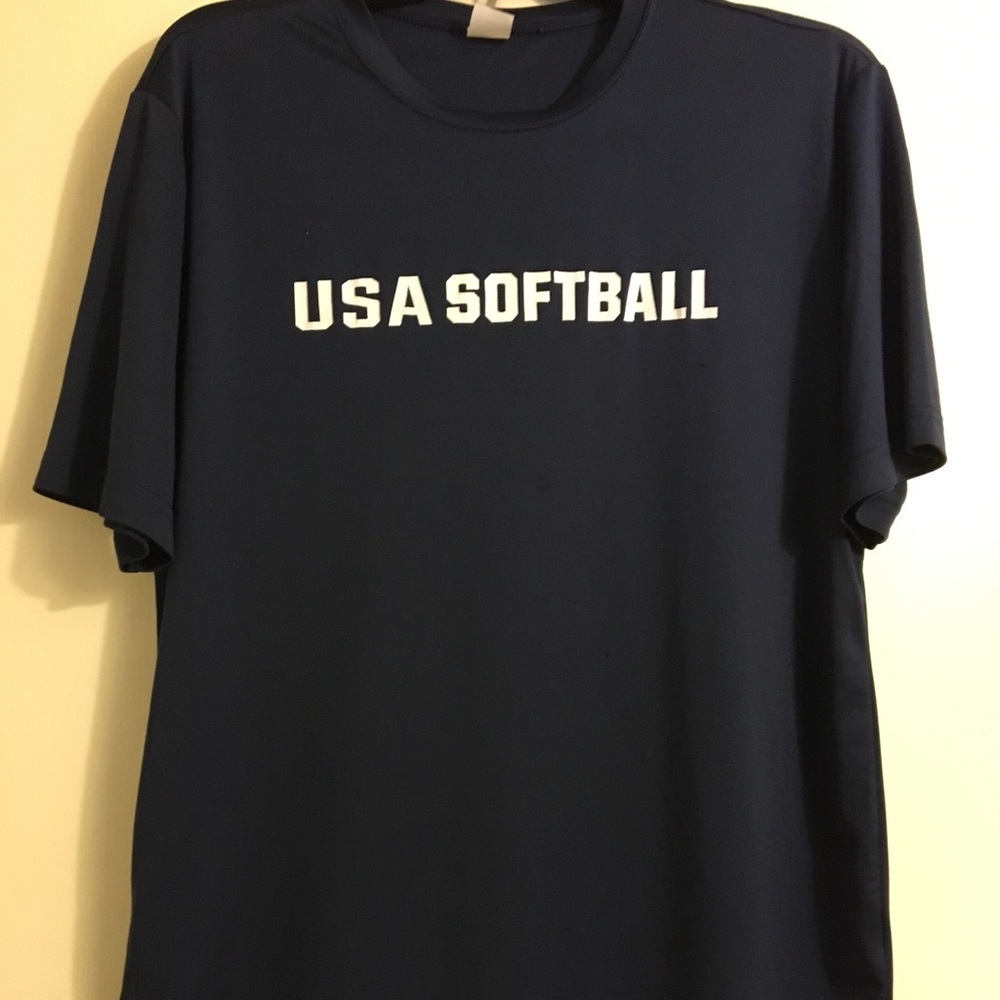 navy blue dri-fit usa softball shirt